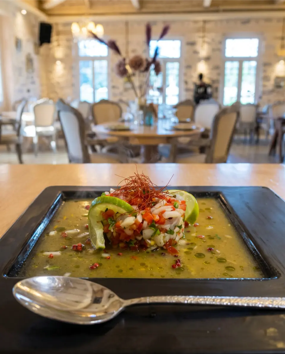 Citrus-marinated seafood plate in the Medusa dining room